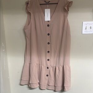 BloomChic Pink Peplum Flutter Sleeve Tunic